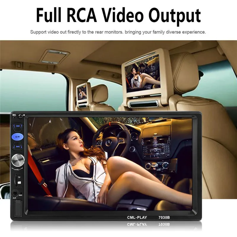2Din 7 дюймов 1024*600 Quanzhi C700 стерео MP5 плеер FM Радио bluetooth-гарнитура с Камера 7038B TF USB