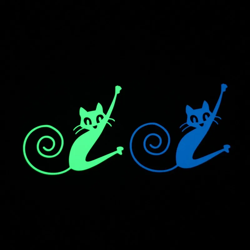 Cat Hanging on Side of Switch Panel Glow in the Dark Wall Sticker Kids Room Baby Bedroom DIY Decoration Decal Home Decor | Дом и сад