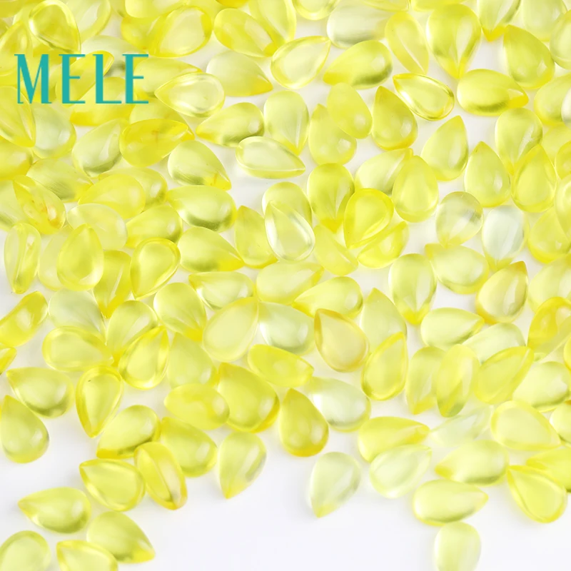 Натуральный Золотой Желтый prehnite 7x10 мм 2.4ct свободный камень Сделай Сам