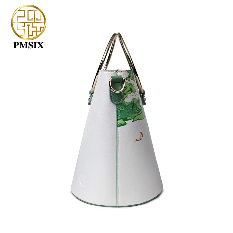 Роскошные кожаные женские сумки PMSIX с принтом дизайнерская зеленая сумка через