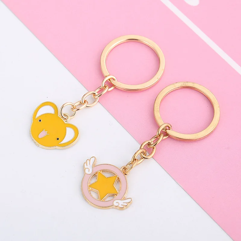 Тонких листов Kawai аниме Cardcaptor Sakura Брелок Сакура Birdhead звезда брелки для ключей