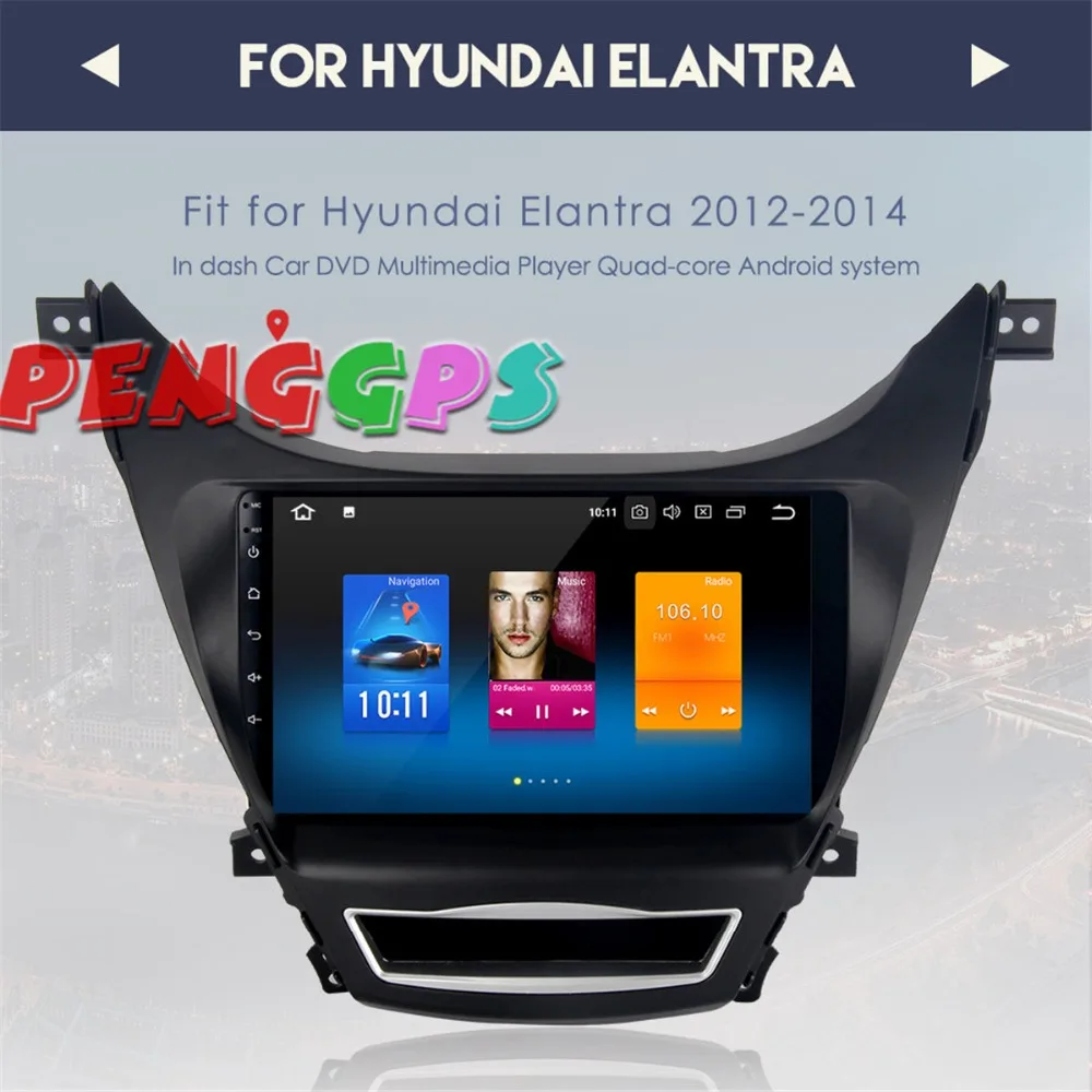 2 din Android 8 0 7 1 автомобильный dvd плеер радио gps навигация для hyundai Elantra 2011 2014 Avante