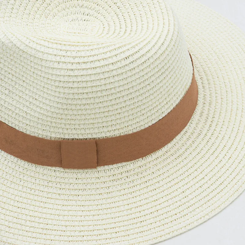 

Women Summer Hat Beach Straw Hat Panama Ladies Cap Fashionable Handmade Casual Jazz Bandage Sun Hats for Women