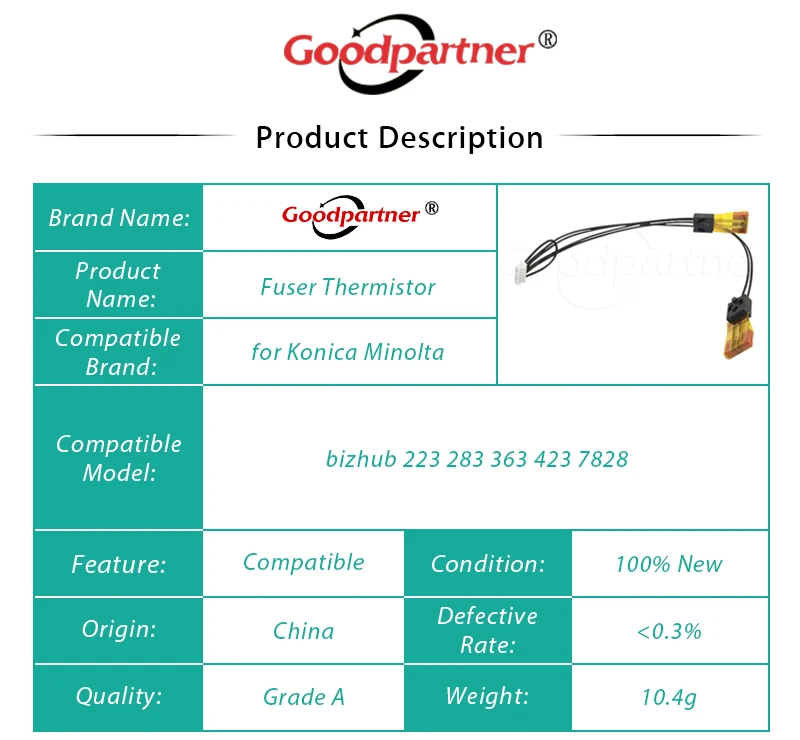 1X A1UDR71011 крепежный предохранитель Термистор для Konica Minolta bizhub 223 283 363 423 7828 Fusing|konica