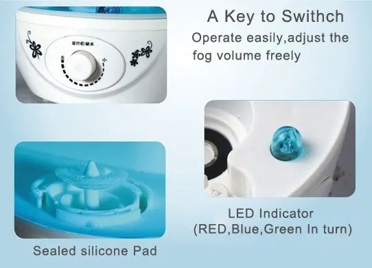 3.0L ультразвуковой увлажнитель Настольный очиститель воды Светодиодная лампа