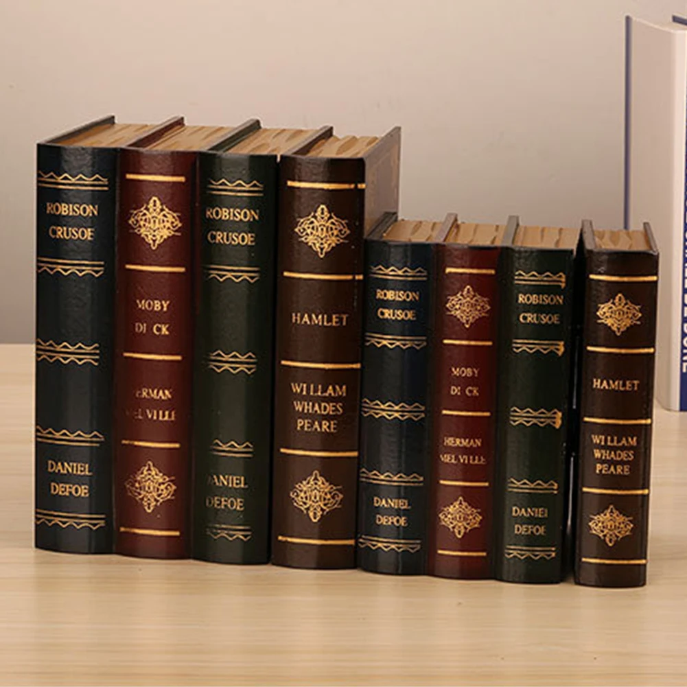 Винтажный реквизит для хранения, коробка для книг, коробка для хранения ювелирных изделий, для учебы, фальшивые книги, украшения, деревянные подставки для книг, классическое украшение для библиотеки