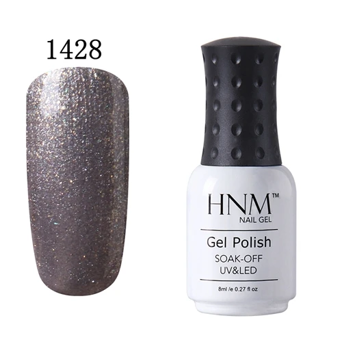 1428 Pearl Grey HNM, 8 мл, чистый цвет, УФ-гель для ногтей, не впитывается, сделай сам, стойкий лак, грунтовка, тиснение, гибридный лак, гель для ногтей, эмалированная живопись - Цвет: 1428 Pearl Grey