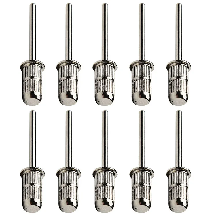 10pcs of Mandrels Набор шлифовальных лент 100 шт. оправки для маникюра, педикюра, салонные инструменты, бит 40, 80, 120, 180, 240, 320, 400, наждачная бумага, круг, абразивные инструменты - Цвет: 10pcs of Mandrels