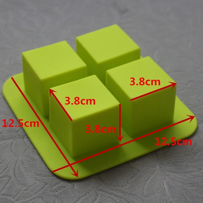 4 полостей силиконовый противень для выпечки тортов Muffin Пресс Форм квадратный