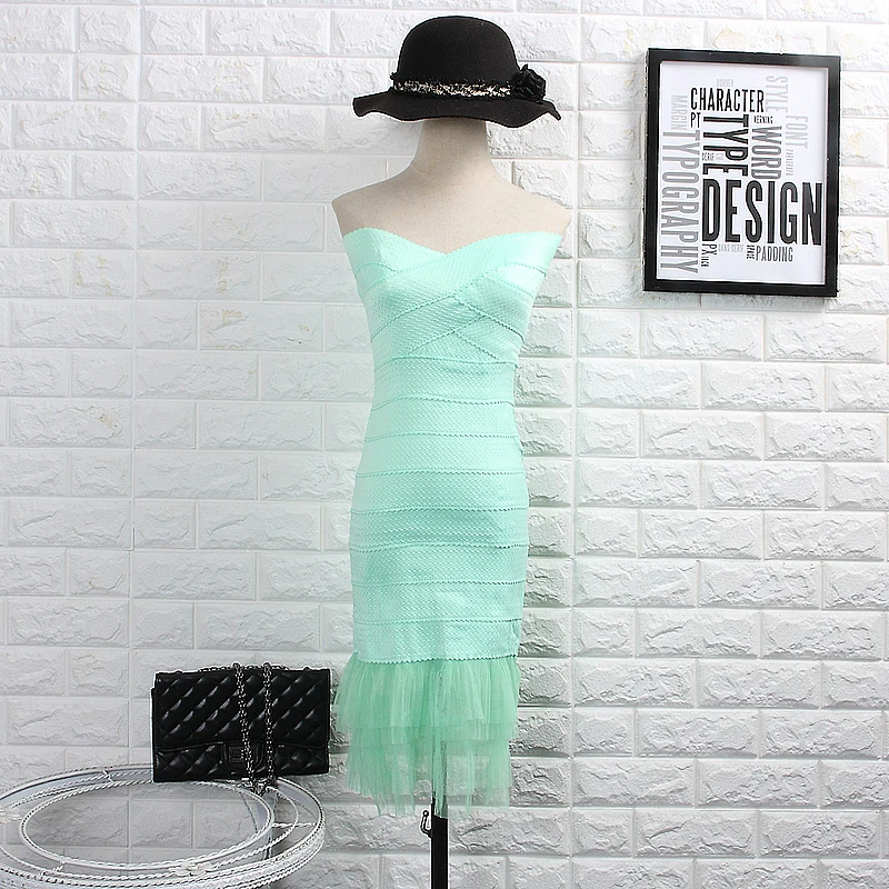 Женское облегающее платье ALPHALMODA кружевное лоскутное с бандажным подолом