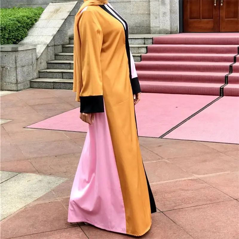 2020 мусульманское Макси платье открытое Абая Кружева Бисероплетение Jilbab ремень