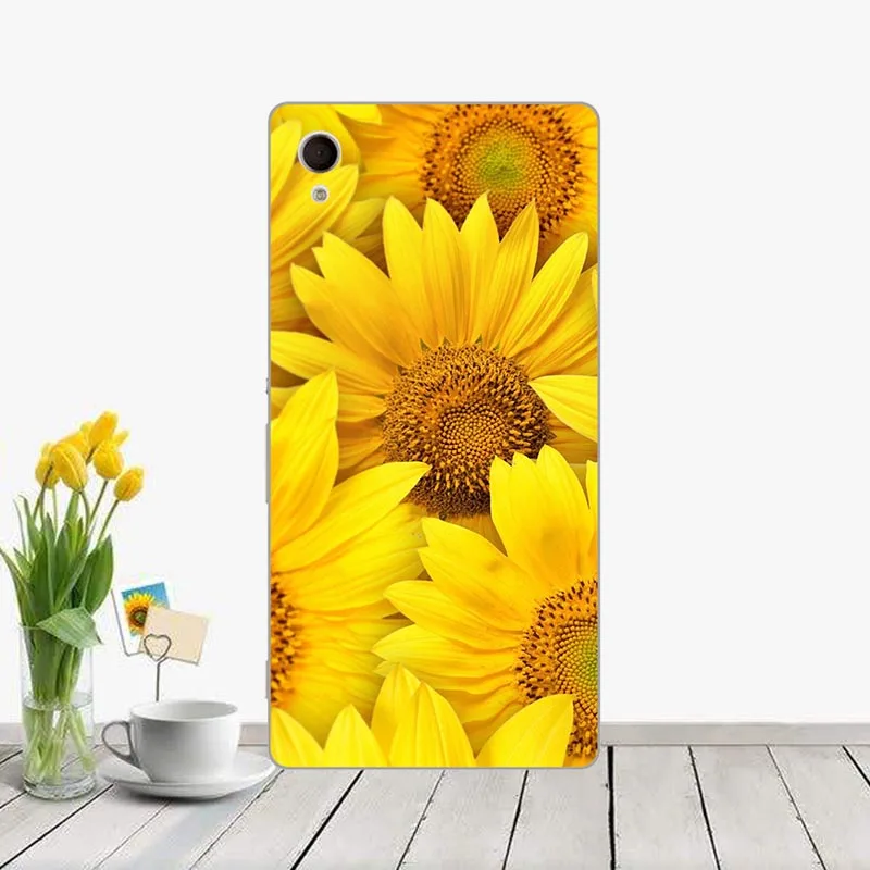 Жесткие Пластиковые чехлы для телефонов Sony Xperia M4 Aqua E2306 E2303/E2353 E2312 E2333/E233 тюльпан DS