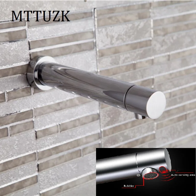 Настенный хромированный латунный кран MTTUZK DC6V со встроенным аккумулятором