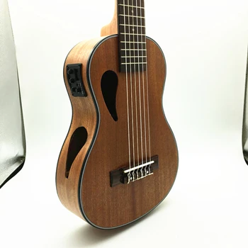 SevenAngel Гавайские гитары укулеле 28 дюймов 6 струн Гавайская гитара Ukelele Sapele Uku музыкальный инструмент Электрическая Гавайская гитара с звукоснимателем эквалайзером - Цвет: Electirc Ukulele