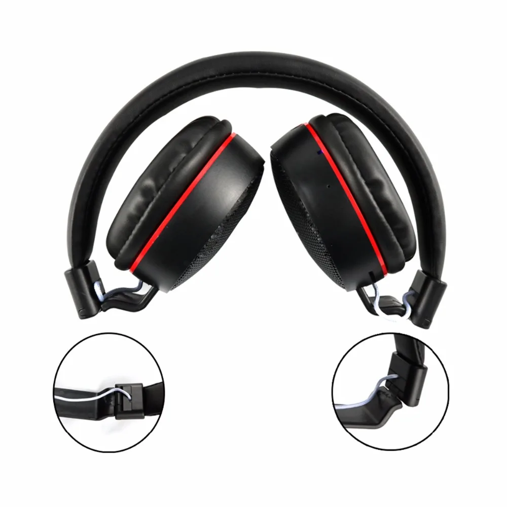 P47 Bluetooth стерео наушники светодиодный беспроводной гарнитура складные спортивные наушники с микрофоном Поддержка FM радио TF карта