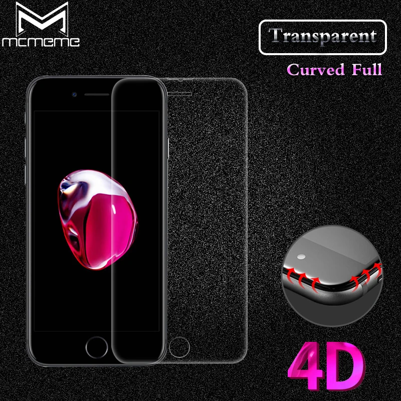 MCMEME для iPhone 6 6S 7 Plus 4D холодная резьба полное покрытие защита экрана ультратонкий 9H
