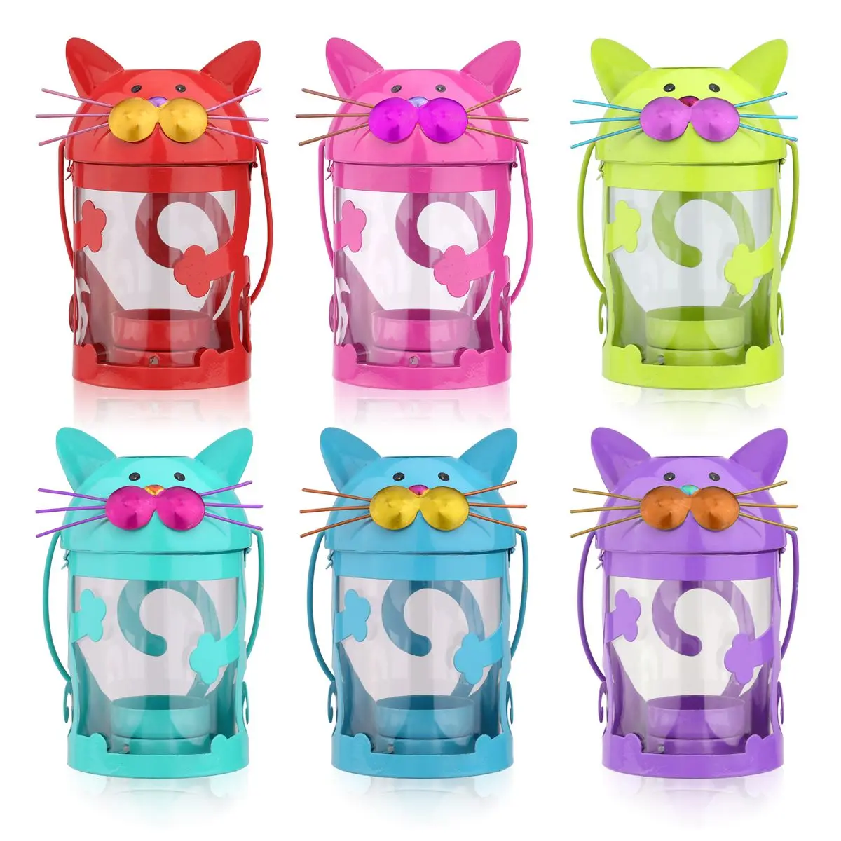 Подсвечник в форме кошки Tooarts 6 цветов урагановая лампа практичное украшение