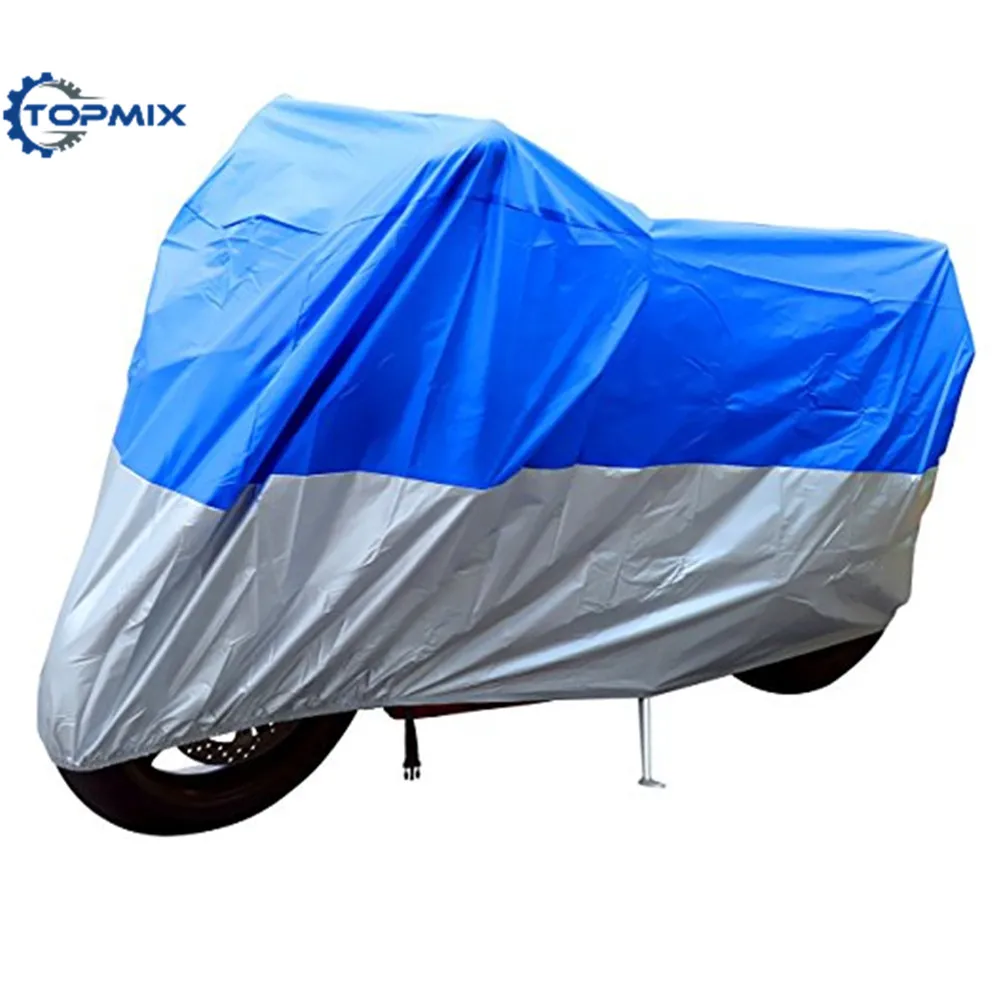 

L/XL/2XL/3XL All Season 180T Rain Dust Motorcycle Cover Blue and Silver Outdoor UV Rainproof Cover Fit to All Scooter&Motorbike