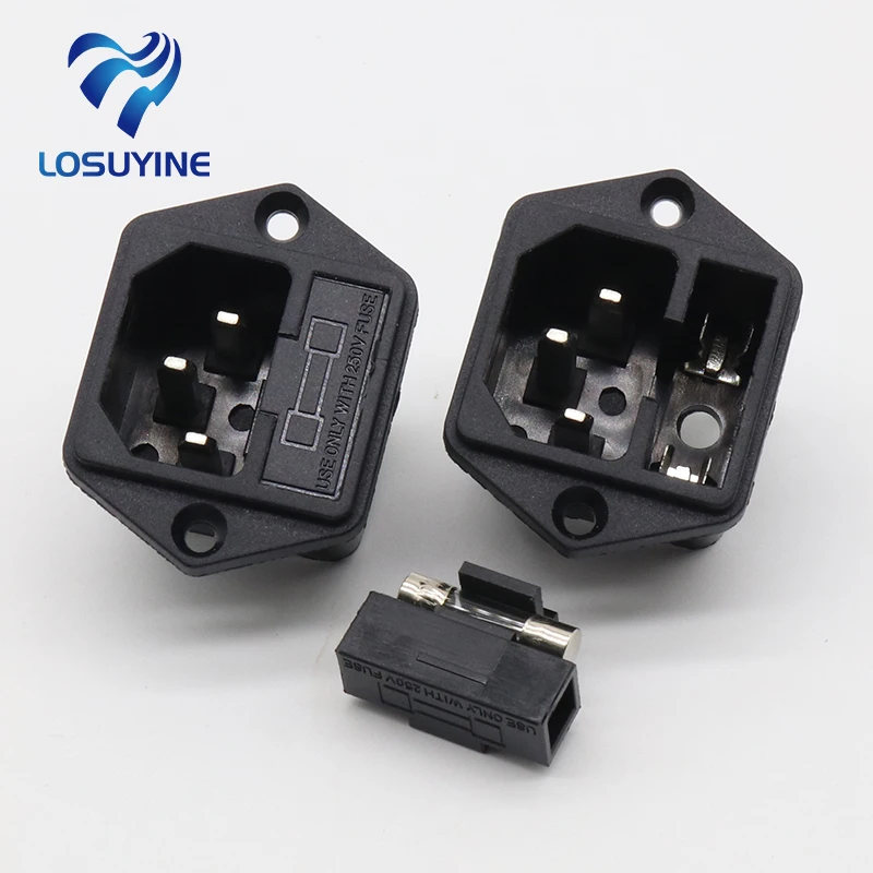 

Новый панельный монтаж, 3-контактный входной штекер IEC 60320 C14, 10A15A AC 250V w/держатель предохранителя