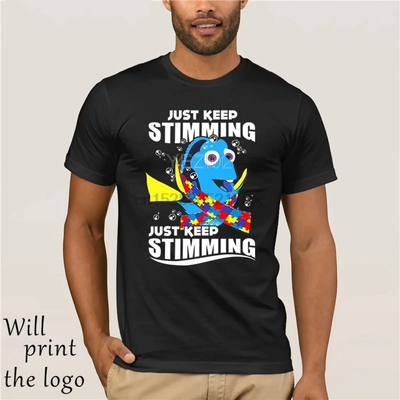 Футболка с надписью Just Keep Stimming Autism Love | Мужская одежда