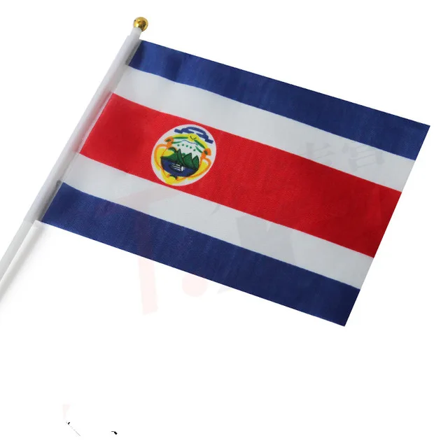 

Costa Rica hand wave flags 14 * 21CM quality polyester flag Costa Rica free shipping decorative flags are sold world shop