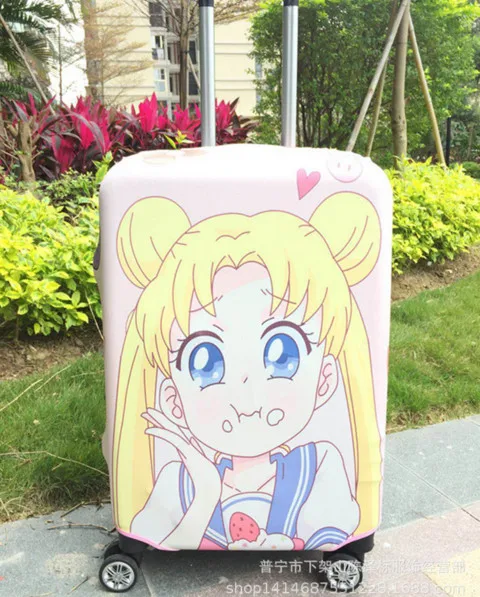 Sailor Moon Милый мультфильм Сейлор Мун My Melody Cinnamoroll дорожный Багаж Чехол протектор стрейч тележка багаж чемодан защитный чехол - Цвет: Sailor Moon