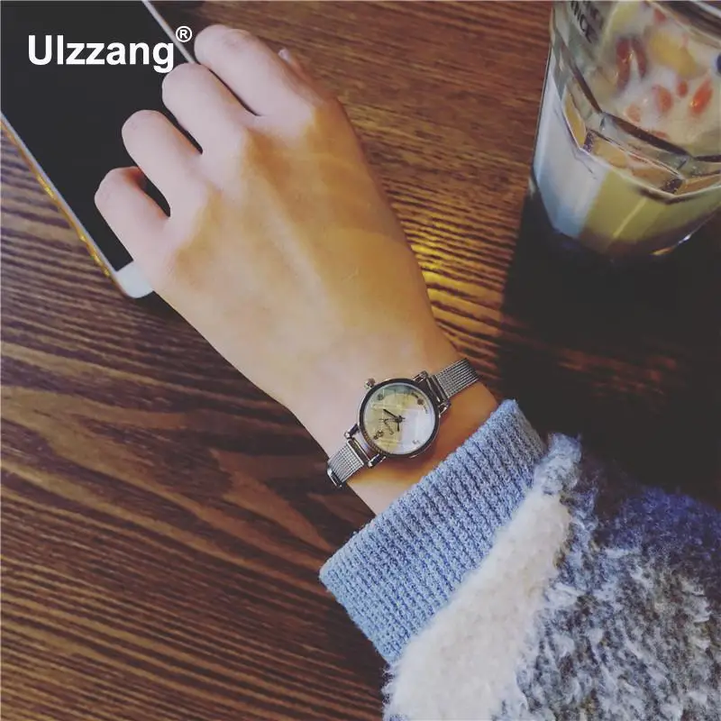 Мини-циферблат небольшой циферблат ультра тонкий розовое золото серебро сплав