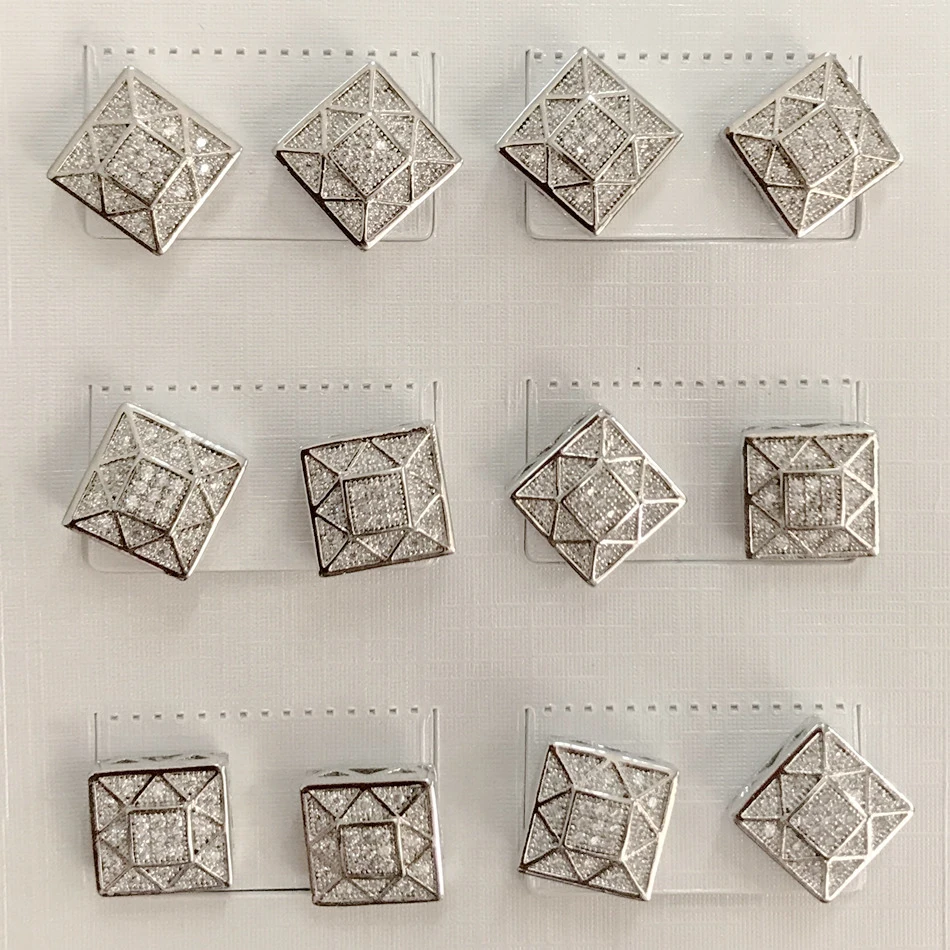 Серьги гвоздики UWIN с кристаллами ювелирные украшения для мужчин и женщин в стиле