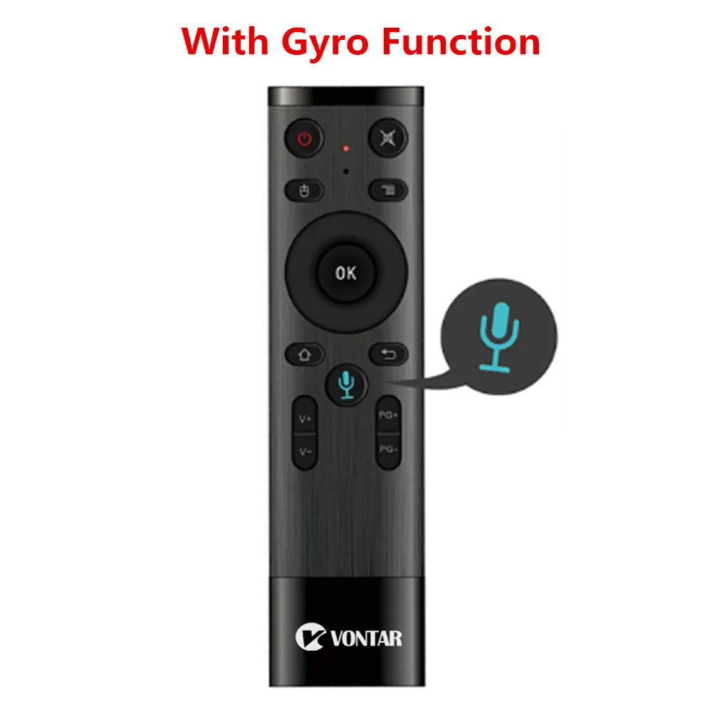 with Gyro VONTAR Q5 голосовой пульт дистанционного управления воздушная мышь 2,4G Беспроводная клавиатура Google микрофон гироскоп для Android tv Box T9 X96 mini h96 max x2 - Цвет: with Gyro