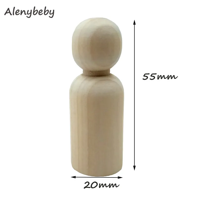 Men Woman Mixed Plain Blank 55mm Natural Wood People Peg Dolls Unpainted Figures Wedding Cake Family Christmas Gift | Мать и ребенок