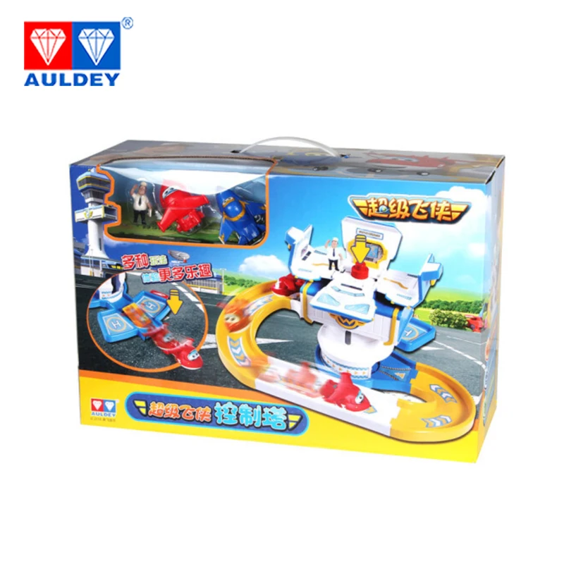 with box AULDEY Super Wings Airplane Control tower Jett Jerome Deformation Action Figures Assemble Toys Children Gift Model Aniversario - Цвет: with box