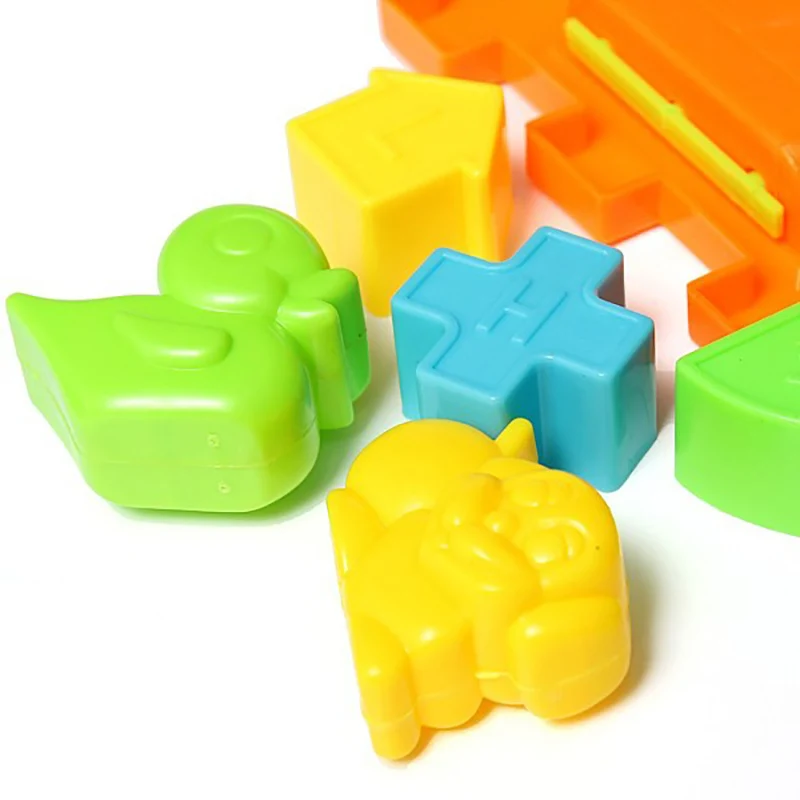 New Colorful Baby Block Toys Plastic Children's Educational Toy Box Shape Geometry Matching Blocks Funny Gift For Kids Children | Игрушки