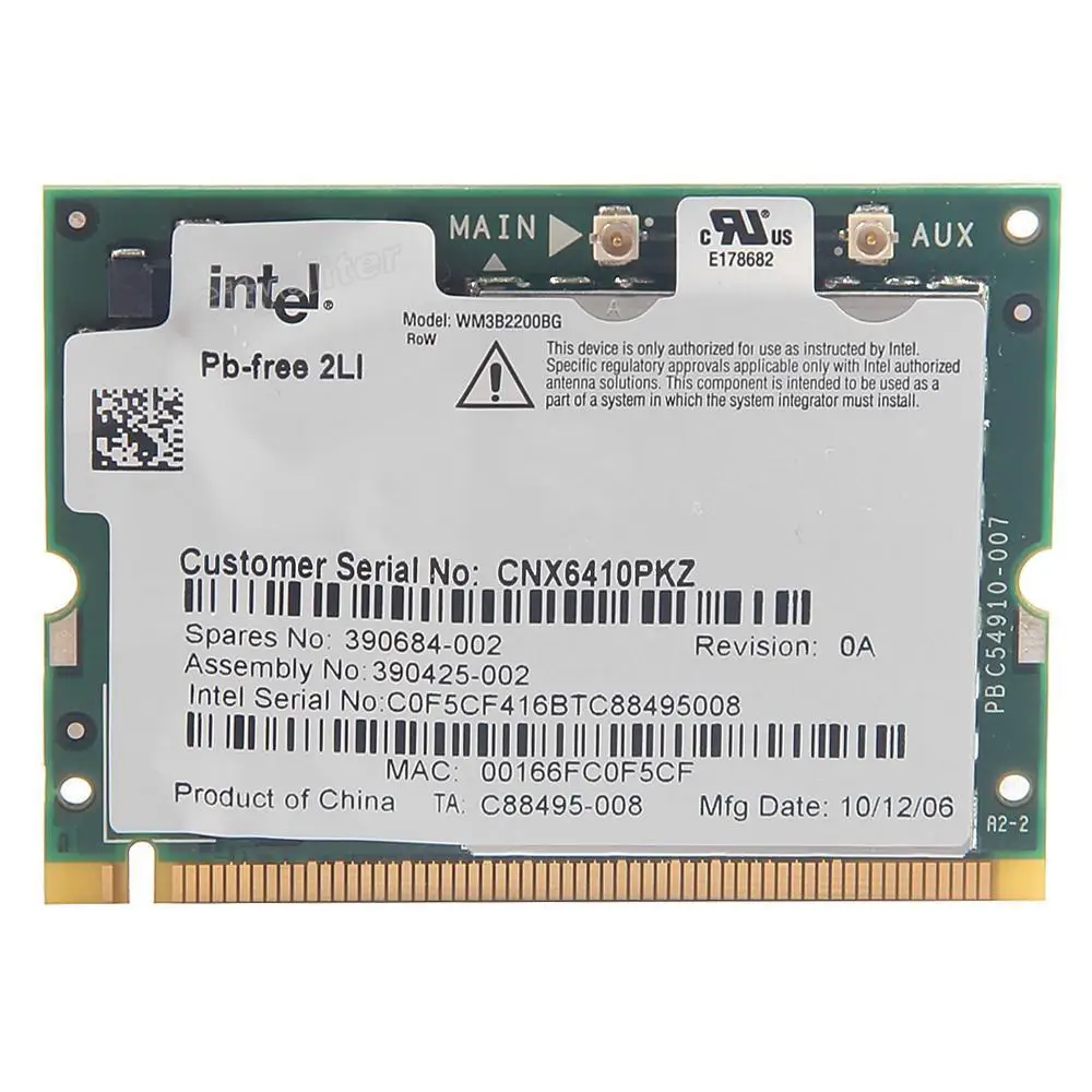 Беспроводной адаптер для Intel 2200BG 2200 беспроводная мини PCI Wi-Fi карта HP Compaq M2000 M2300 V2000