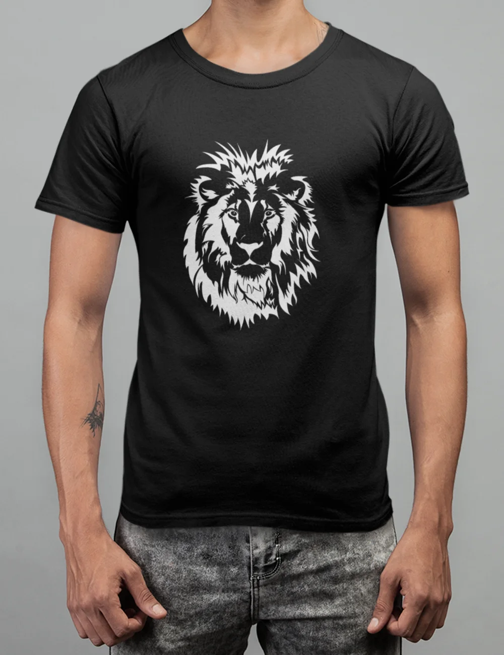 

Hip Hop Lion White Black Men's T-Shirt Size S-3XL Unique Cool Design