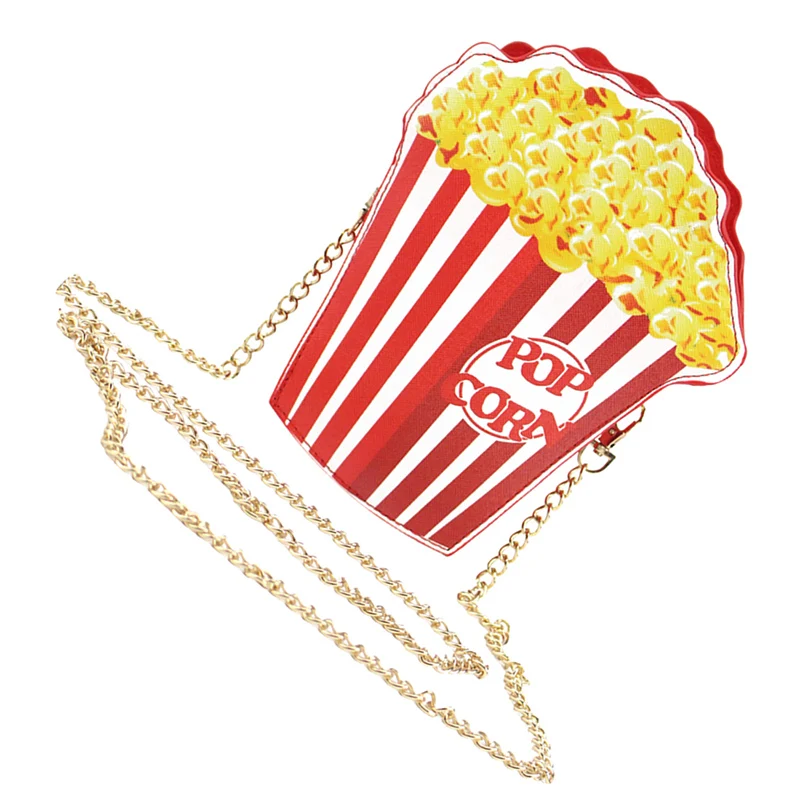 Unique Cartoon Crossbody Bags for Women Hamburger French Fries Popcorn Shape Shoulder Messenger Handbag(Popcorn) | Багаж и сумки