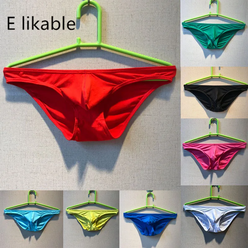 

E likable new solid color four seasons men's underwear fashion sexy comfortable breathable cotton low waist briefs