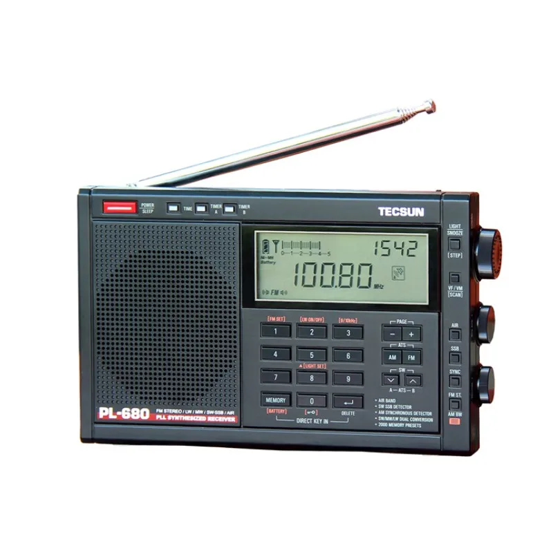 Original TECSUN PL-680 FM Radio Synthesized Receiver Stereo Portable DSP Digital with Power Adapter&ampBattery Black | Электроника