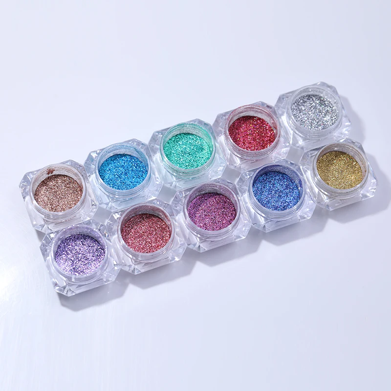 Зеркальный порошок для ногтей 1 коробка блестящий голографический лазер