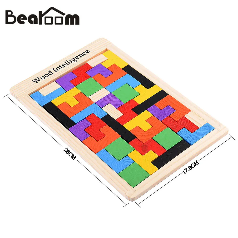 Bearoom Обучающие игрушки 3D головоломка геометрическая форма деревянная игрушка DIY