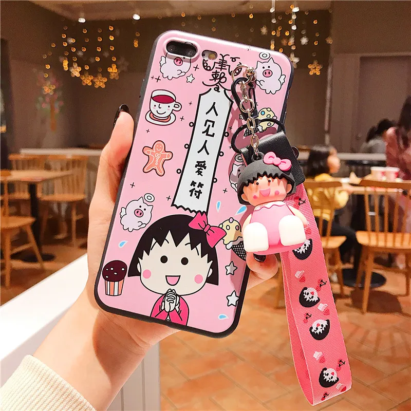Для iPhone 11 pro 6 7 8 Plus X Maruko чехол для телефона plus XR XS MAX Crayon Shin-chan rope doll Мягкий