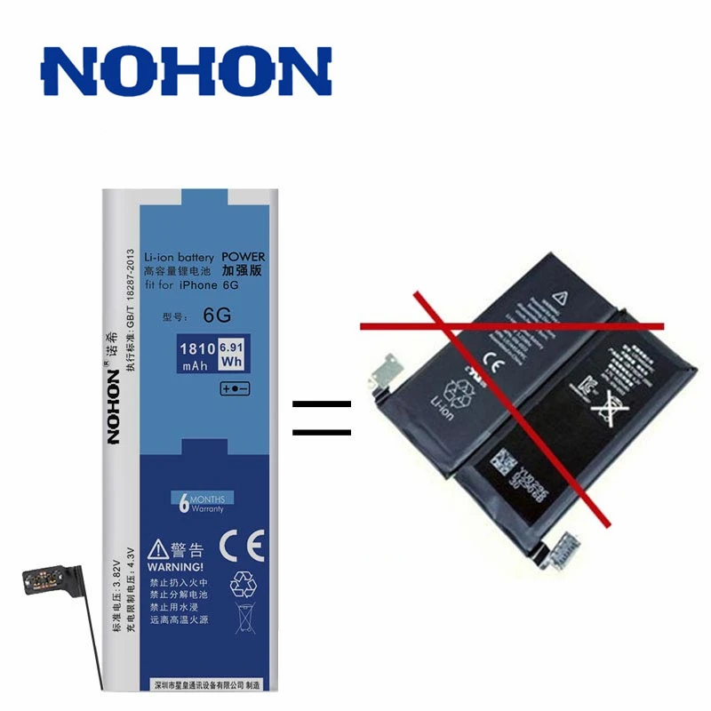 NOHON 1810 мАч высокое качество новый аккумулятор для iPhone 6 4 7 дюйма Встроенные