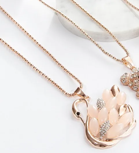 Free shipping! Long Clothes Accessories Pendant Crystal bag Necklace Opal Clavicle Chain Sweater geometric Jewelry |