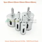 DIATOOL 5pcsset Diamond Drill Bits (dia 20mm+25mm+35mm+50mm+60mm) Vacuum Brazed Drilling Core Bits Stone Ceramic Granite Marble