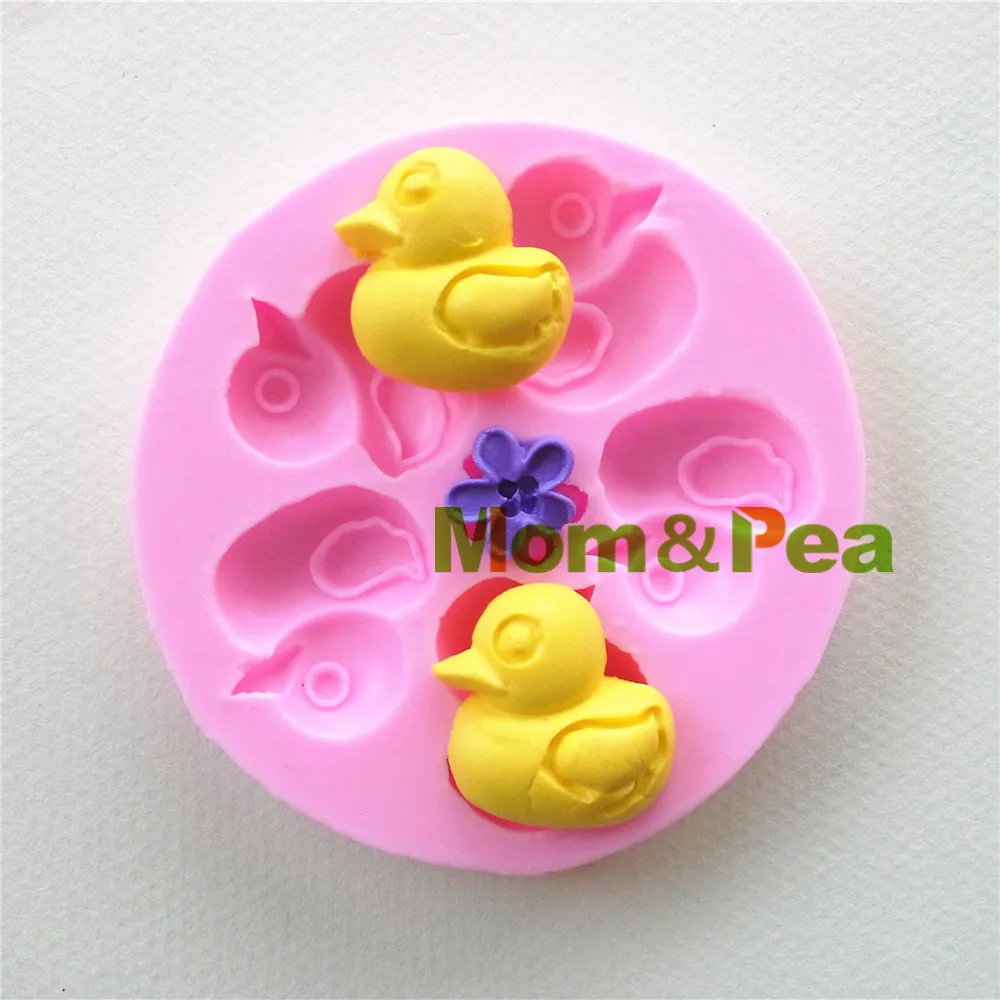 0973 Бесплатная доставка силиконовая форма Mom & Pea в форме маленькой утки украшение