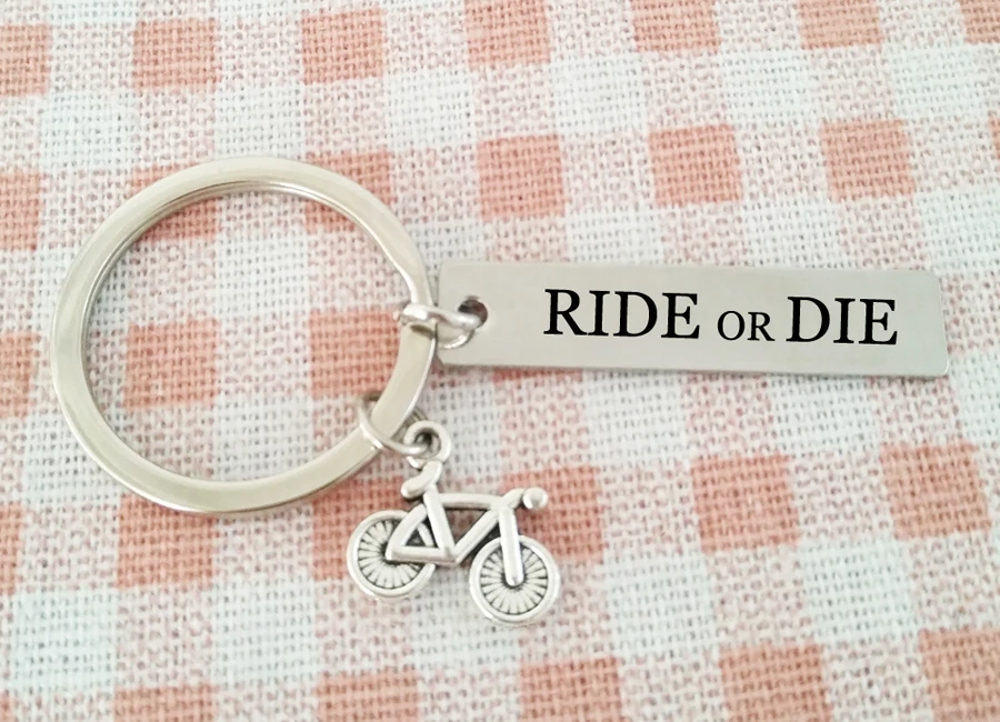 Очаровательный брелок с надписью Ride or Die Bijoux для мотоциклов, автомобилей, велосипедов, женщин и мужчин, Подарочный Брелок для ключей, велосипедная подвеска, брелок для ключей, ювелирное изделие