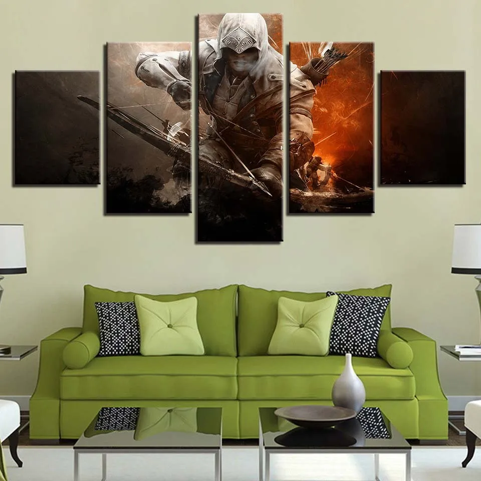 Картины на холсте Assassins Creed Connor многократные военные настенные художественные