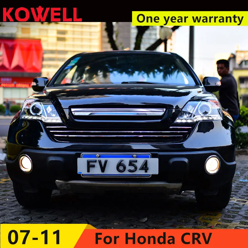 KOWELL автомобильный Стайлинг для Honda CRV головной светильник s 2007-2011 для CRV светодиодный головной фонарь Ангел глаз светодиодный DRL передний светильник Биксеноновая линза ксенон