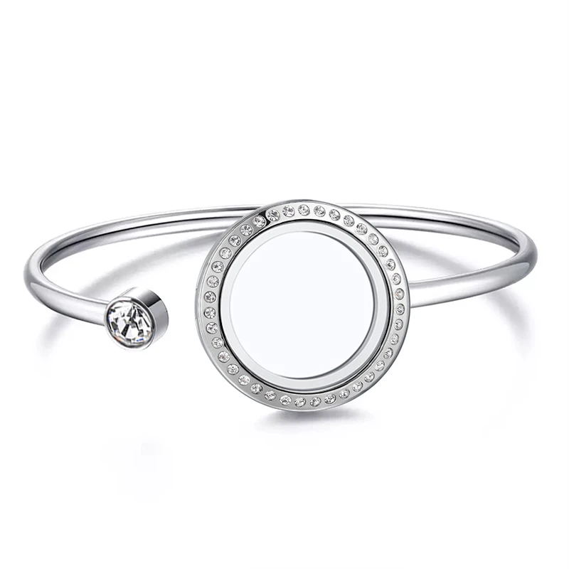 25mm crystals URSJEWELRY 316L нержавеющая сталь 20 мм/25 мм магнитный серебряный цвет плавающие медальоны живой медальон памяти браслет браслеты - Окраска металла: 25mm crystals
