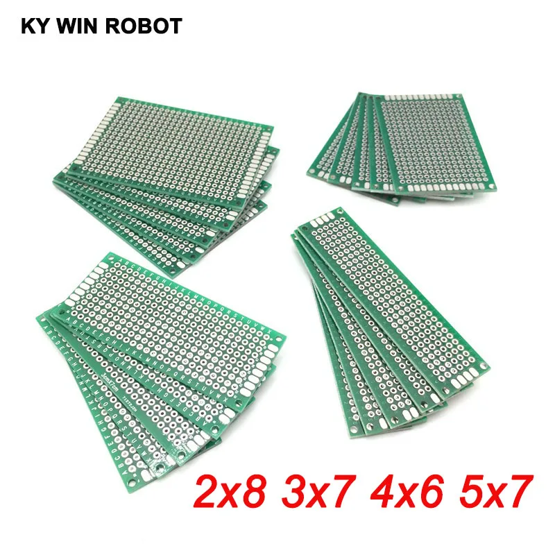 20pcs 5x7 4x6 3x7 2x8 cm Pcb Double-Sided Copper Prototype Universal PCB Board for Arduino | Электронные компоненты и