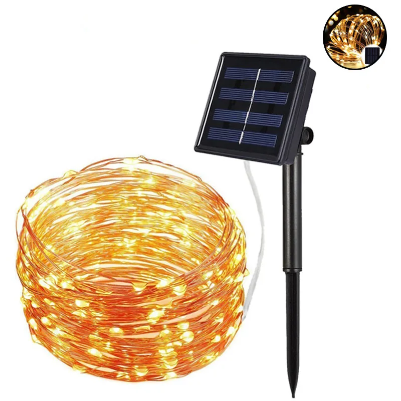 Светильник на солнечной батарее медный провосветильник 5/15/20 м|Светодиодные